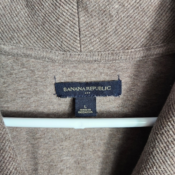 Banana Republic Womens Tan Shawl Collar Knit Pullover-Size L - Picture 4 of 6
